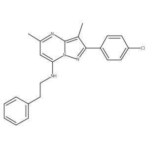 2-(4-chlorophenyl)-3,5-dimethyl-N-(2-phenylethyl)pyrazolo[1,5-a]pyrimidin-7-amine结构式
