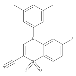 4-(3,5-dimethylphenyl)-6-fluoro-4H-benzo[b][1,4]thiazine-2-carbonitrile 1,1-dioxide Structure