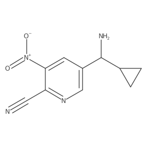 5-[(R)-Aminocyclopropylmethyl]-3-nitro-2-pyridinecarbonitrile结构式