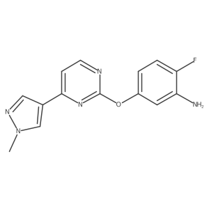 2-fluoro-5-(4-(1-methyl-1H-pyrazol-4-yl)pyrimidin-2-yloxy)benzenamine结构式