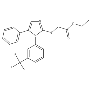 ethyl 2-((5-phenyl-1-(3-(trifluoromethyl)phenyl)-1H-imidazol-2-yl)thio)acetate结构式