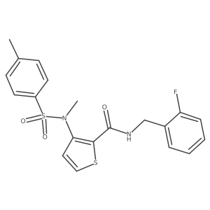 3-(N,4-dimethylphenylsulfonamido)-N-(2-fluorobenzyl)thiophene-2-carboxamide结构式