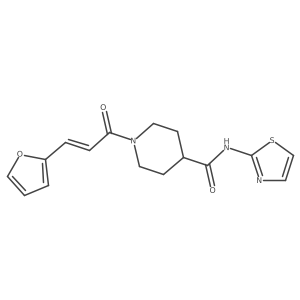 (E)-1-(3-(furan-2-yl)acryloyl)-N-(thiazol-2-yl)piperidine-4-carboxamide结构式