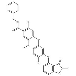 benzyl 2-chloro-4-[5-chloro-4-(2-methyl-3-oxo-2,3-dihydro-1H-isoindol-4-yloxy)-pyrimidin-2-ylamino]-5-methoxy-benzoate结构式