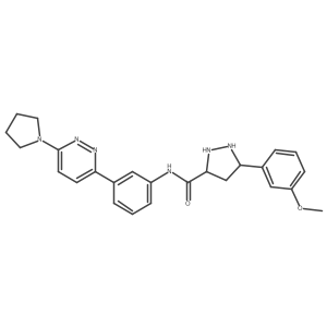 5-(3-methoxyphenyl)-N-[3-(6-pyrrolidin-1-ylpyridazin-3-yl)phenyl]pyrazolidine-3-carboxamide Structure