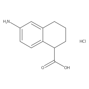 6-Amino-1,2,3,4-tetrahydronaphthalene-1-carboxylic acid;hydrochloride结构式