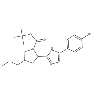 (2S,4S)-tert-butyl 2-(5-(4-bromophenyl)-1H-imidazol-2-yl)-4-(methoxymethyl)pyrrolidine-1-carboxylate Structure