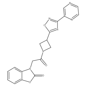 3-(2-Oxo-2-{3-[3-(pyrazin-2-yl)-1,2,4-oxadiazol-5-yl]azetidin-1-yl}ethyl)-2,3-dihydro-1,3-benzoxazol-2-one结构式