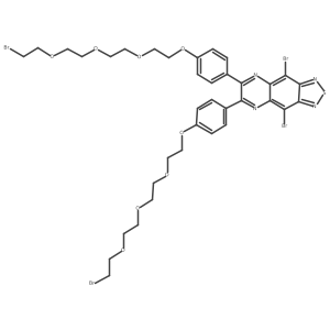 4,9-Dibromo-6,7-bis-(4-(2-(2-(2-(2-bromoethoxy)ethoxy)ethoxy)ethoxy)phenyl)-[1,2,5]thiadiazolo[3,4-g]quinoxaline结构式