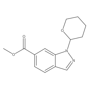 Methyl 1-(tetrahydro-2H-pyran-2-YL)-1H-indazole-6-carboxylate结构式