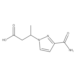 3-(3-carbamoyl-1H-pyrazol-1-yl)butanoic acid结构式