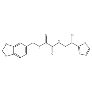 N1-(benzo[d][1,3]dioxol-5-ylmethyl)-N2-(2-hydroxy-2-(thiophen-2-yl)ethyl)oxalamide结构式