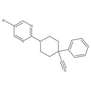 1-(5-Bromopyrimidin-2-yl)-4-phenylpiperidine-4-carbonitrile Structure