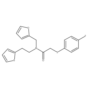 2-((4-fluorophenyl)thio)-N-(furan-2-ylmethyl)-N-(2-(thiophen-2-yl)ethyl)acetamide Structure