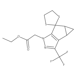 Ethyl 2-(3-(trifluoromethyl)-4,4a-dihydrospiro[cyclopropa[3,4]cyclopenta[1,2-c]pyrazole-5,2'-[1,3]dithiolane]-1(3bH)-yl)acetate Structure