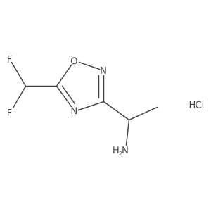 1-[5-(Difluoromethyl)-1,2,4-oxadiazol-3-yl]ethan-1-amine hydrochloride结构式