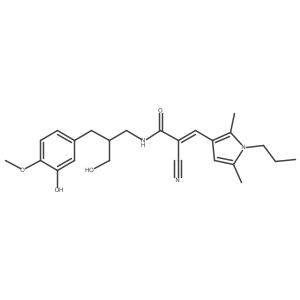 2-cyano-3-(2,5-dimethyl-1-propyl-1H-pyrrol-3-yl)-N-{3-hydroxy-2-[(3-hydroxy-4-methoxyphenyl)methyl]propyl}prop-2-enamide Structure
