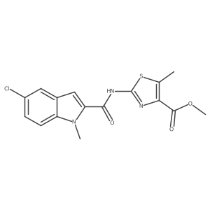 methyl 2-{[(5-chloro-1-methyl-1H-indol-2-yl)carbonyl]amino}-5-methyl-1,3-thiazole-4-carboxylate结构式