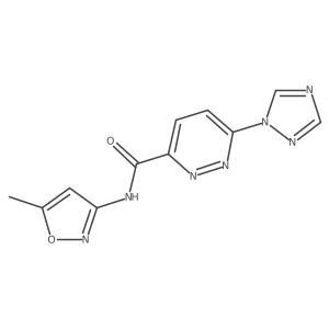 N-(5-methylisoxazol-3-yl)-6-(1H-1,2,4-triazol-1-yl)pyridazine-3-carboxamide结构式
