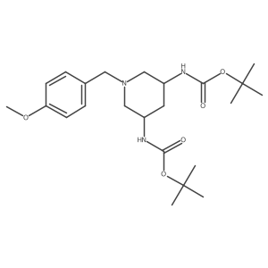 di-tert-butyl ((3R,5S)-1-(4-methoxybenzyl)piperidine-3,5-diyl)dicarbamate Structure