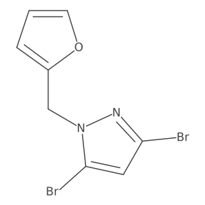 3,5-Dibromo-1-(furan-2-ylmethyl)pyrazole结构式