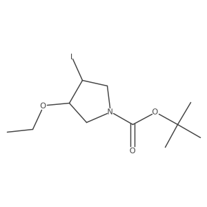 tert-Butyl 3-ethoxy-4-iodopyrrolidine-1-carboxylate结构式