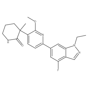 (R)-3-(6-(1-ethyl-4-fluoro-1H-indazol-6-yl)-2-methoxypyridin-3-yl)-3-methylpiperidin-2-one结构式