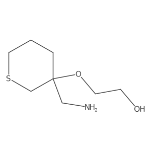 2-{[3-(Aminomethyl)thian-3-yl]oxy}ethan-1-ol结构式