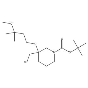 Tert-butyl 3-(bromomethyl)-3-(3-methoxy-3-methylbutoxy)piperidine-1-carboxylate结构式