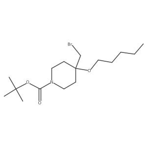 Tert-butyl 4-(bromomethyl)-4-(pentyloxy)piperidine-1-carboxylate结构式