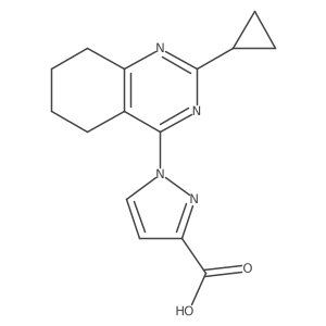 1-(2-Cyclopropyl-5,6,7,8-tetrahydroquinazolin-4-yl)-1H-pyrazole-3-carboxylic acid结构式