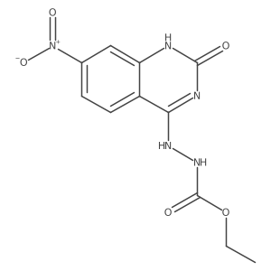 Ethyl 2-(1,2-dihydro-7-nitro-2-oxo-4-quinazolinyl)hydrazinecarboxylate结构式