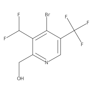 (4-Bromo-3-(difluoromethyl)-5-(trifluoromethyl)pyridin-2-yl)methanol结构式