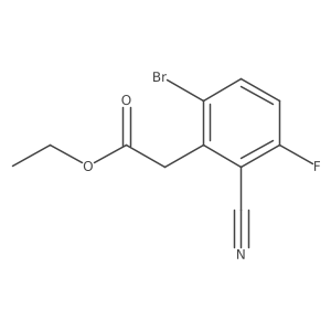 Ethyl 6-bromo-2-cyano-3-fluorophenylacetate结构式