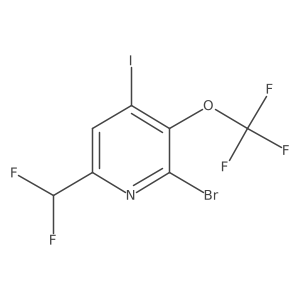 2-Bromo-6-(difluoromethyl)-4-iodo-3-(trifluoromethoxy)pyridine结构式