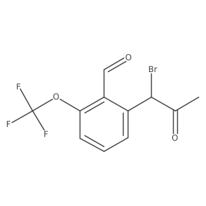 CC(=O)C(Br)c1cccc(OC(F)(F)F)c1C=O结构式