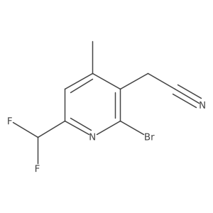 2-[2-bromo-6-(difluoromethyl)-4-methyl-3-pyridyl]acetonitrile结构式