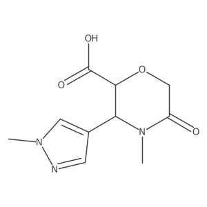(2R,3S)-4-methyl-3-(1-methyl-1H-pyrazol-4-yl)-5-oxomorpholine-2-carboxylic acid Structure