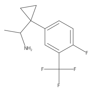 1-{1-[4-Fluoro-3-(trifluoromethyl)phenyl]cyclopropyl}ethan-1-amine结构式