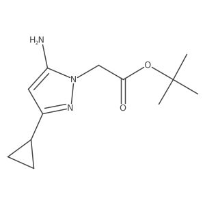tert-butyl 2-(5-amino-3-cyclopropyl-1H-pyrazol-1-yl)acetate结构式