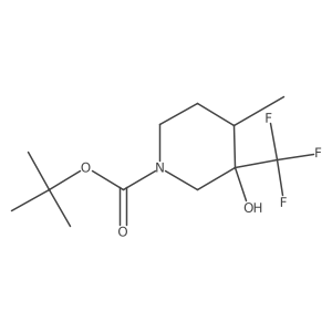 trans-Tert-butyl 3-hydroxy-4-methyl-3-(trifluoromethyl)piperidine-1-carboxylate Structure