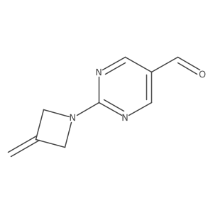 2-(3-Methylideneazetidin-1-yl)pyrimidine-5-carbaldehyde结构式