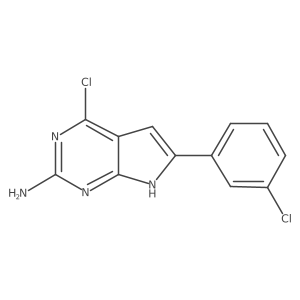 4-Chloro-6-(3-chlorophenyl)-7H-pyrrolo[2,3-d]pyrimidin-2-amine结构式