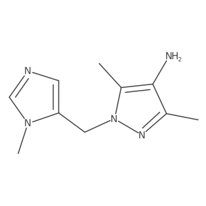 3,5-dimethyl-1-[(1-methyl-1H-imidazol-5-yl)methyl]-1H-pyrazol-4-amine结构式