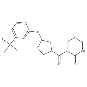 3-[3-[4-(Trifluoromethyl)pyridin-2-yl]oxypyrrolidine-1-carbonyl]piperidin-2-one结构式