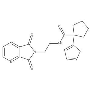 N-(2-(5,7-dioxo-5H-pyrrolo[3,4-b]pyridin-6(7H)-yl)ethyl)-1-(thiophen-2-yl)cyclopentanecarboxamide Structure