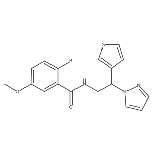 N-(2-(1H-pyrazol-1-yl)-2-(thiophen-3-yl)ethyl)-2-bromo-5-methoxybenzamide Structure