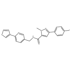 3-(4-fluorophenyl)-N-((6-(furan-3-yl)pyridin-3-yl)methyl)-1-methyl-1H-pyrazole-5-carboxamide Structure