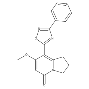 7-methoxy-8-(3-(pyridin-4-yl)-1,2,4-oxadiazol-5-yl)-2,3-dihydroindolizin-5(1H)-one结构式