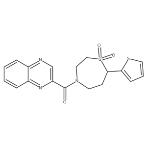 (1,1-Dioxido-7-(thiophen-2-yl)-1,4-thiazepan-4-yl)(quinoxalin-2-yl)methanone结构式